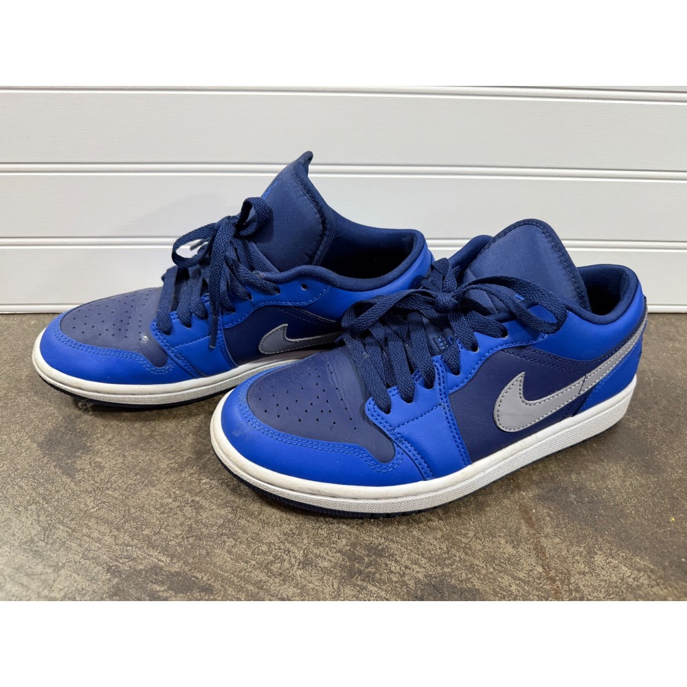 Nike Air Jordan 1 Low GS Signal Blue Deep Royal Silver DC0774-400 Kids Size 7Y